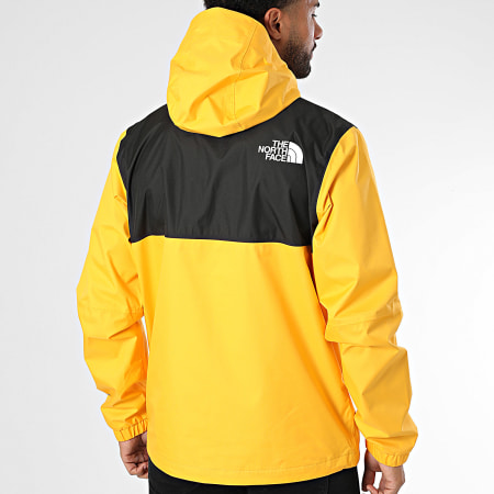 The North Face - Cortavientos con capucha Mountain A5IG2 Amarillo Negro