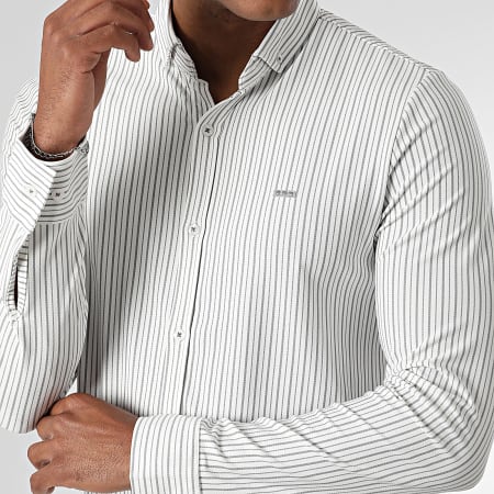 Classic Series Grijs Wit Gestreept Shirt Met Lange Mouw Ryses