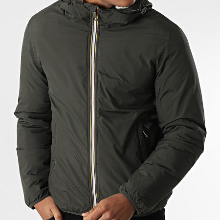 Kymaxx Parka Courte Interieur Sherpa Capuche Vert Kaki