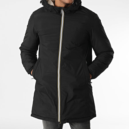 Kymaxx - Parka negra con capucha