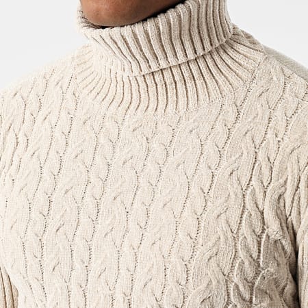 KZR - Pull Col Roulé Beige