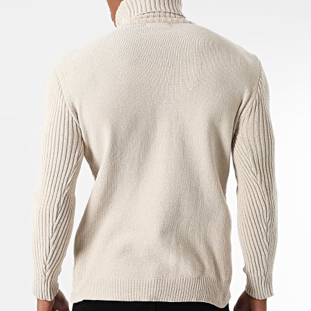 KZR - Pull Col Roulé Beige