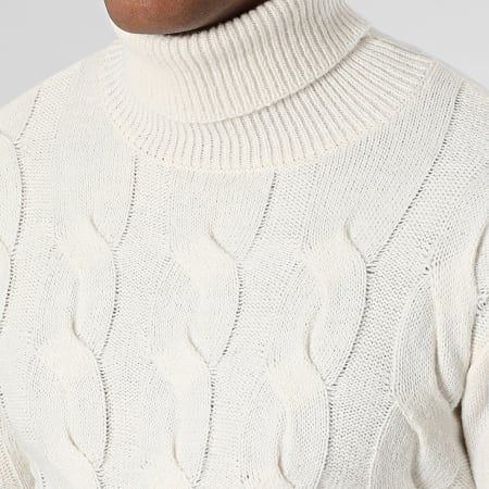 KZR - Pull Col Roulé Ecru