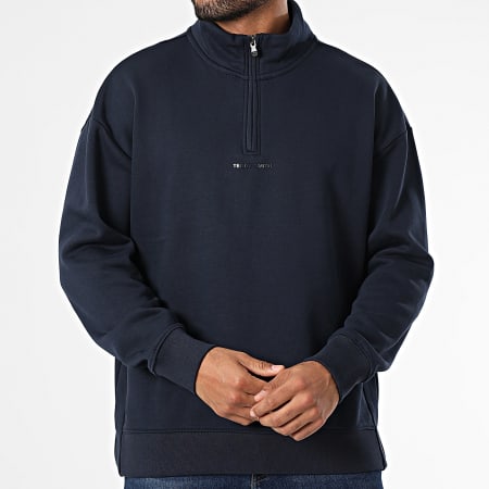 Teddy Smith - Sweat Col Zippé Loten 1086789D Bleu Marine
