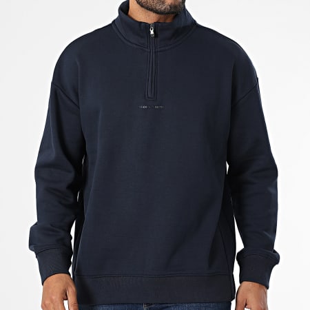 Teddy Smith - Sweat Col Zippé Loten 1086789D Bleu Marine
