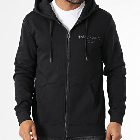 Teddy Smith - Giclass Jim Hooded Zip Sweatshirt 10917009D Zwart