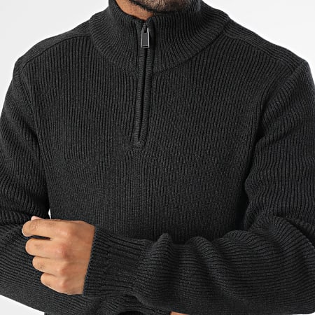 Teddy Smith - Harcour Houtskool Grijze Sweater met Ritssluiting