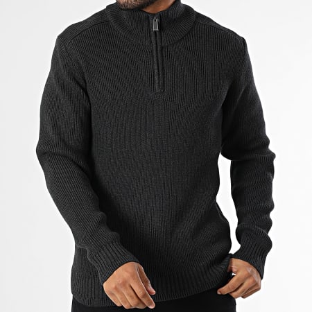 Teddy Smith - Harcour Houtskool Grijze Sweater met Ritssluiting