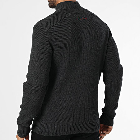 Teddy Smith - Harcour Houtskool Grijze Sweater met Ritssluiting
