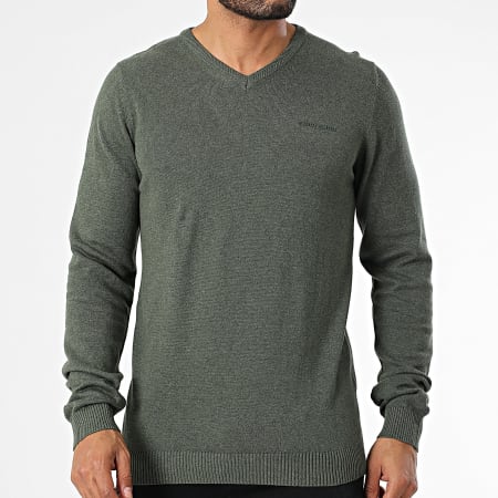 Teddy Smith - Pulser 3 Sweater met V-hals 11516830D Khaki Groen Chiné