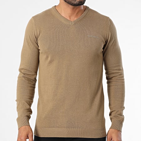 Teddy Smith - Pulser 3 V-hals trui 11516830D Camel