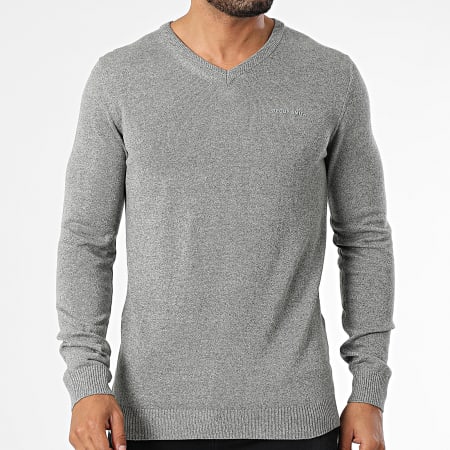 Teddy Smith - Pulser 3 V-hals trui 11516830D Heather Grey