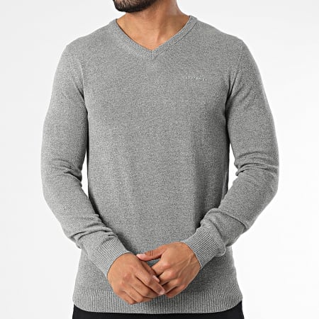 Teddy Smith - Pulser 3 V-hals trui 11516830D Heather Grey