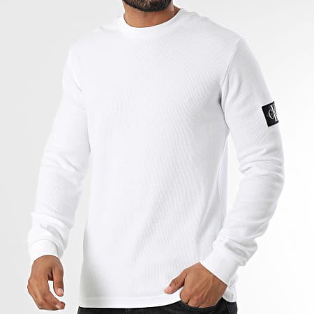 Calvin Klein - Lot De 2 Sweats Crewneck Monogram Badge Waffle 5064 3485 Noir Blanc