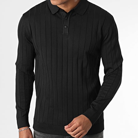 Classic Series - Pull Col Boutonné Noir
