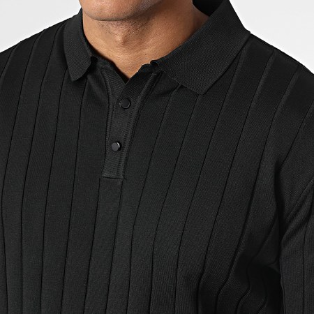 Classic Series - Pull Col Boutonné Noir