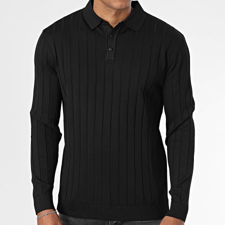 Classic Series - Pull Col Boutonné Noir