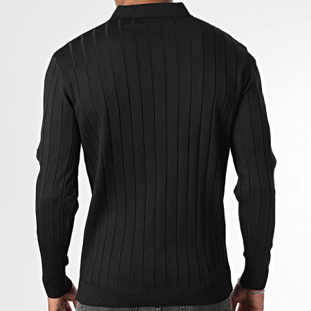 Classic Series - Pull Col Boutonné Noir