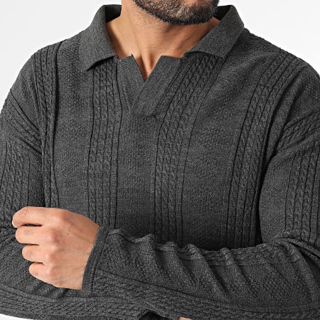 Classic Series - Pull Col V Gris Anthracite