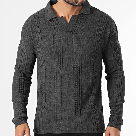 Classic Series - Pull Col V Gris Anthracite