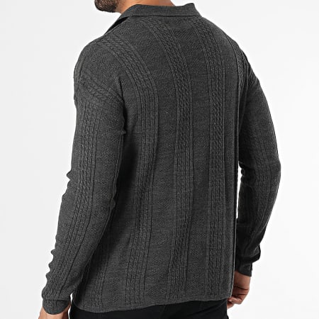 Classic Series - Pull Col V Gris Anthracite