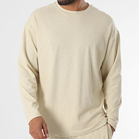 Classic Series - Beige T-shirt en broek met lange mouwen