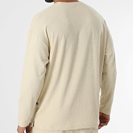 Classic Series - Beige T-shirt en broek met lange mouwen