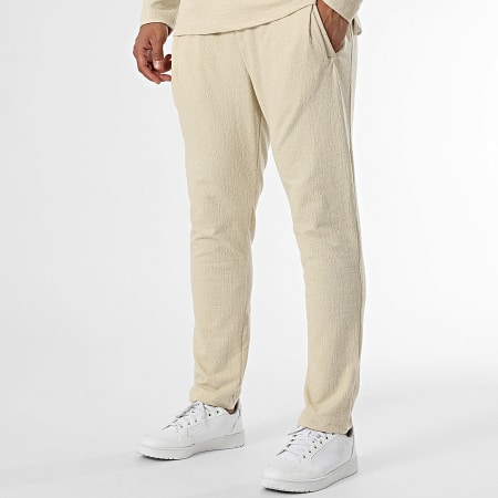 Classic Series - Beige T-shirt en broek met lange mouwen