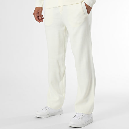 Classic Series - Conjunto de camisa pólo e calças de manga comprida Bege claro