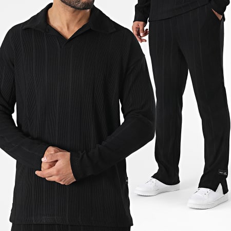 Classic Series - Ensemble Polo Manches Longues Et Pantalon Noir