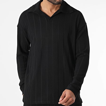 Classic Series - Ensemble Polo Manches Longues Et Pantalon Noir