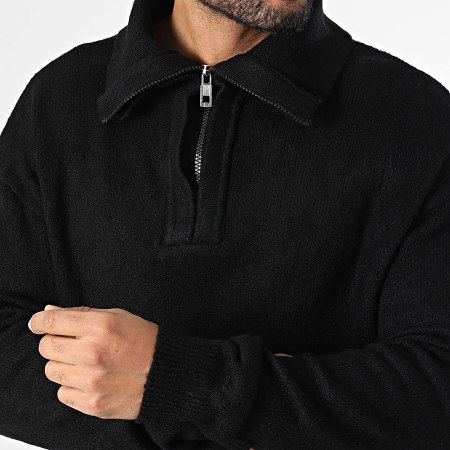 Classic Series - Pull Col Roulé Zippé Noir