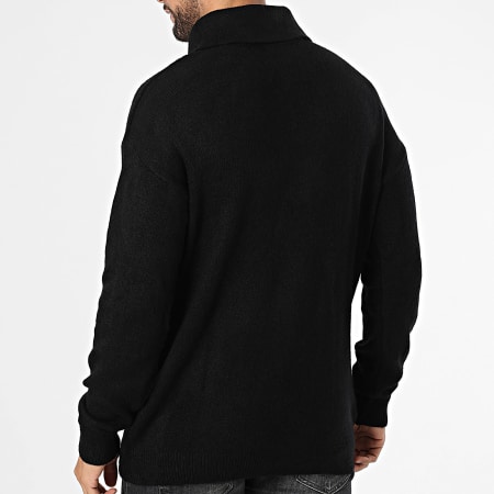 Classic Series - Pull Col Roulé Zippé Noir