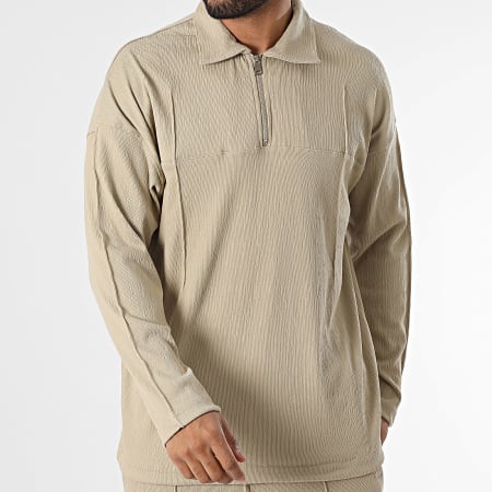 Classic Series - Poloshirt en broek met lange mouwen Beige