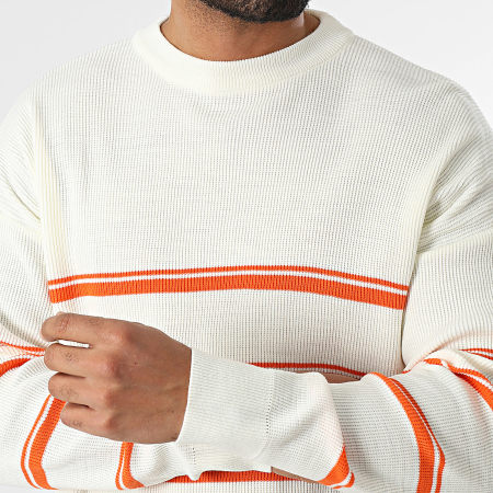Tee-shirt rayé à manches longues femme blanc