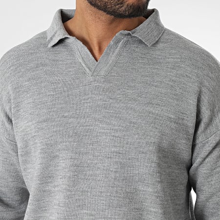 Classic Series - Poloshirt met lange mouwen en broekenset Heather Grey
