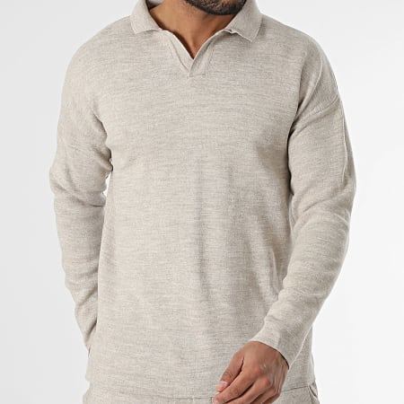 Classic Series - Poloshirt en broek met lange mouwen Beige Chiné