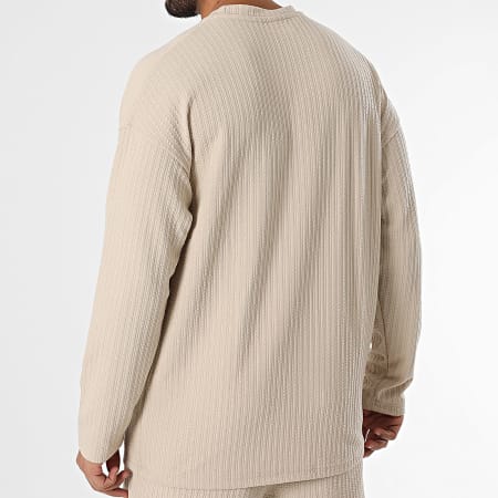 Classic Series - Beige T-shirt en broek met lange mouwen