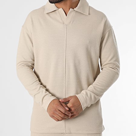 Classic Series - Poloshirt en broek met lange mouwen Beige