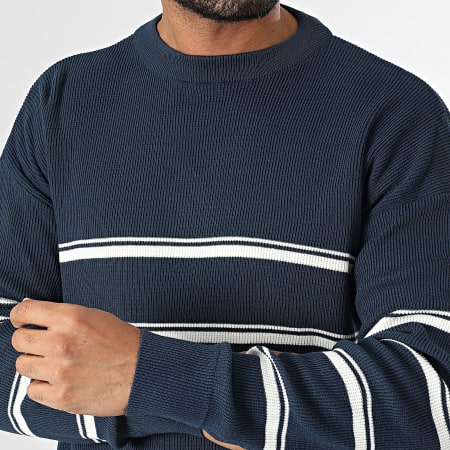 Classic Series - Pull A Rayures Bleu Marine Blanc