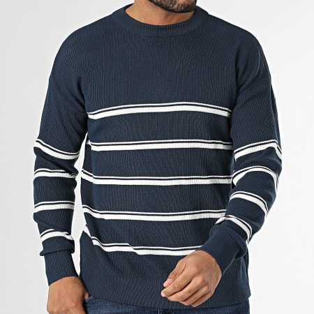 Classic Series - Pull A Rayures Bleu Marine Blanc
