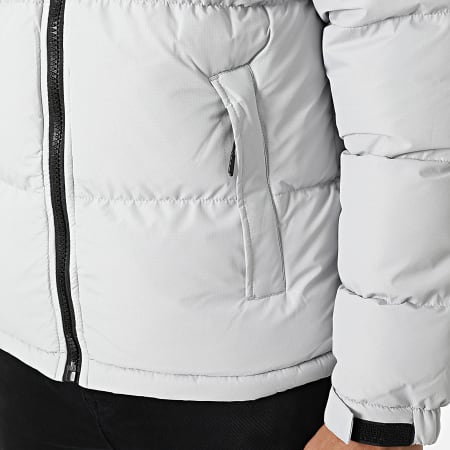 Frilivin - Doudoune Capuche Gris Clair Noir