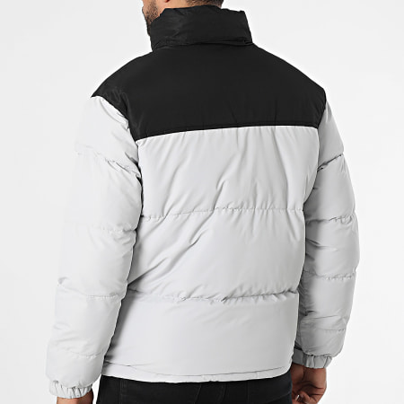 Frilivin - Doudoune Capuche Gris Clair Noir