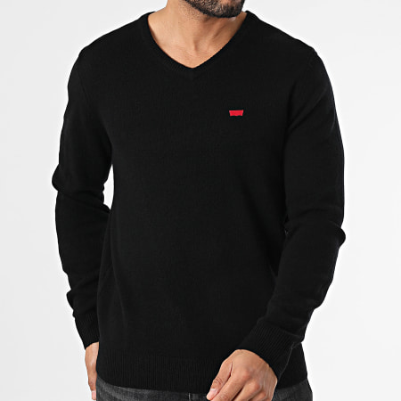 V-neck sweater A8618 Black