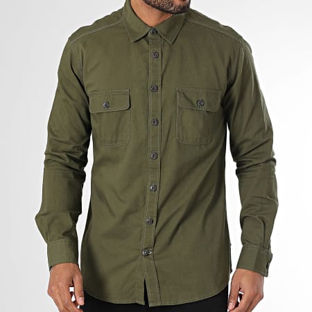 Only And Sons - Chemise Manches Longues Parker Vert Kaki