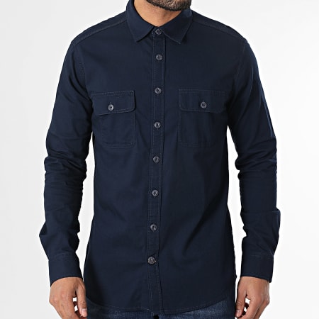 Only And Sons - Chemise Manches Longues Parker Bleu Marine