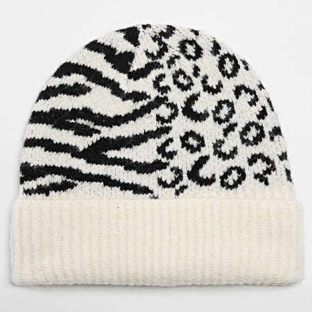 Only - Women's Trine Animal Print Beanie Negro Blanco Leopardo