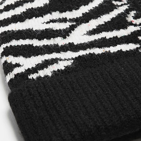 Only - Women's Trine Animal Print Beanie Negro Blanco Leopardo