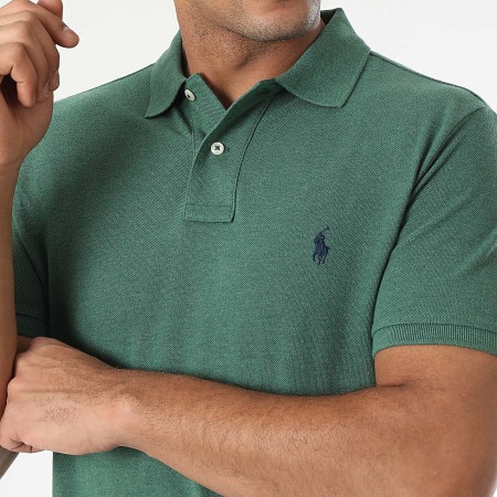 Polo Ralph Lauren - Polo Manches Courtes Slim Original Player Vert Foncé