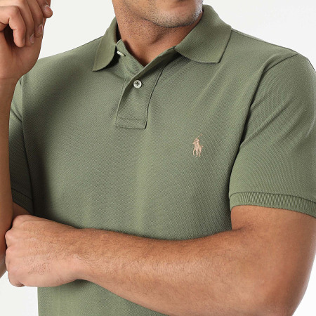 Polo Ralph Lauren - Polo Manches Courtes Slim Original Player Vert Kaki